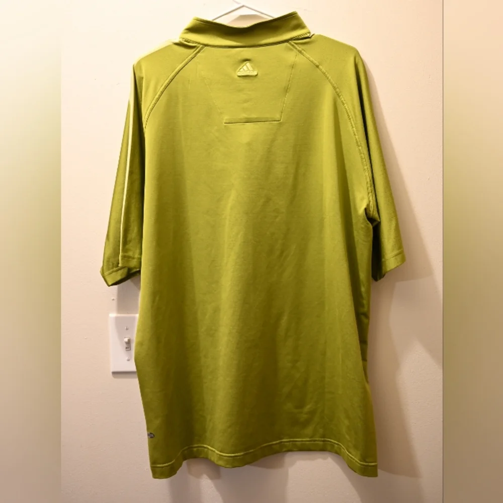 Adidas Quarter 1/4 Zip Short Sleeve Golf Athletic Top Shirt Olive Lime Green XXL